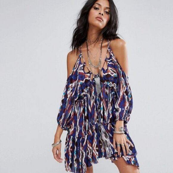 Free People Dresses & Skirts - Free People Monarch Cold Shoulder Mini Dress XS NWT
